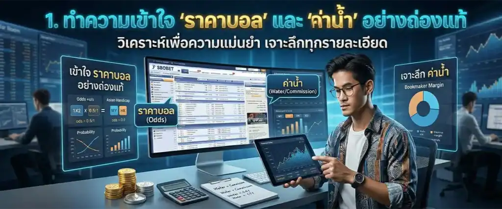 1. ทำความเข้าใจ "ราคาบอล" และ "ค่าน้ำ" อย่างถ่องแท้